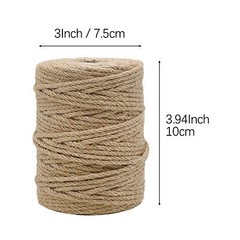 164 Feet 4mm Natural Jute Twine, Brown Twine Rope for Crafts, Gift 50 Meters