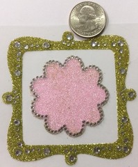 FLUTTER GLITTER BLING Shapes(2pc) Making Memories•Frame•Pink Flower •Rhinestones