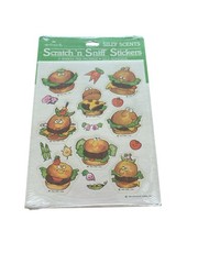 Vintage 1983 Hallmark Silly Scents Scratch N Sniff Stickers Hamburgers *New