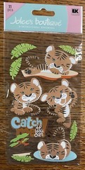 RARE Jolees Tiger Catch If You Can Jungle Baby Cub Forest 3D Scrapbook Stickers