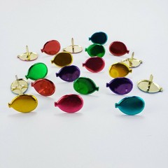 20 Metallic Balloon Brads 6 Colors Scrapbooking Embellishments Paper Art Crafts