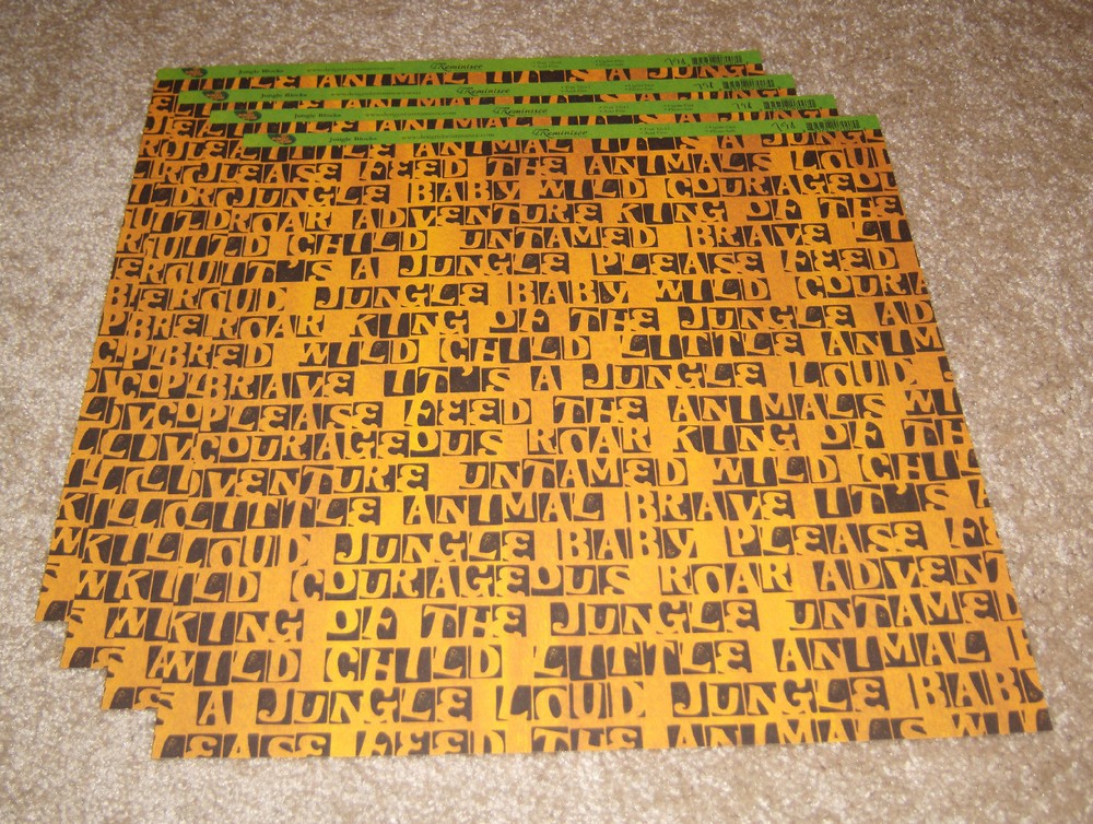 Reminisce 12×12 Double Sided Scrapbook Paper(4) ~ My Jungle Safari/Jungle Blocks