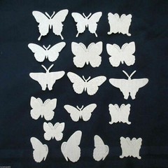 Embossed Chipboard Butterflies Embellishments Raw Unfinished Bare 17 pc