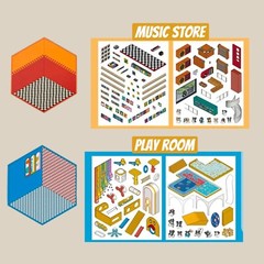 4 (3D) 5.8 x 5.0 Isometric Scene Rooms. Music, Toy, Play, and Magic Room.