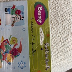 Vintage Barney Christmas Stickers 2001 American Greetings 2 Sheets Winter Snow