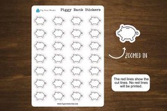 Piggy Bank Finance Savings Stickers for Budget Finance Trackers, Planners