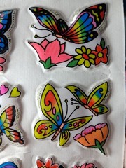 vintage 1980s imperial toy corp. puffy butterfly stickers