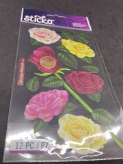 Adhesive Roses | Rose Labels | Roses Stickers – 12 Assorted Pcs (nmspvm31)