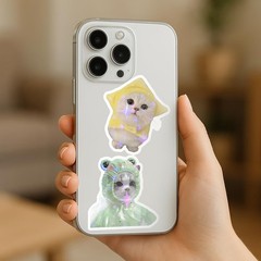 200 Pcs Cute Cat Stickers for Water Bottles, Kawaii Vinyl Cat Meme Pack, Glossy