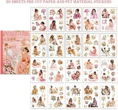 480 Feminine Washi Stickers: 4 Books of Transparent Pre-Cut Scrapbook Supplies