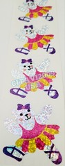 JILLSON & ROBERTS HAMBLY PRISMATIC GLITTER STICKERS BALLET TEDDY BEAR BALLERINA