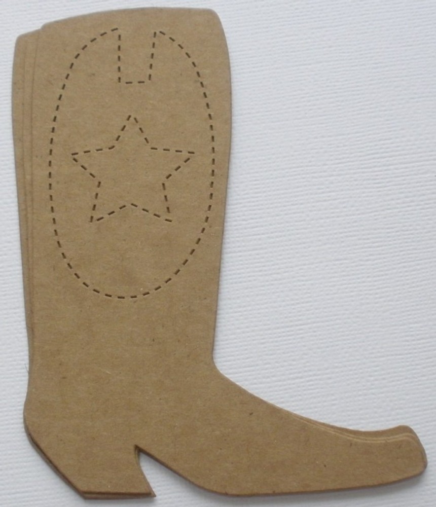{3} COWBOY BOOT – Bare Unfinished Chipboard Die Cuts