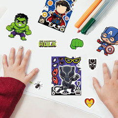 24 Sheets Make Your Own Superhero Stickers for Kids, Art Craft Party Supplies