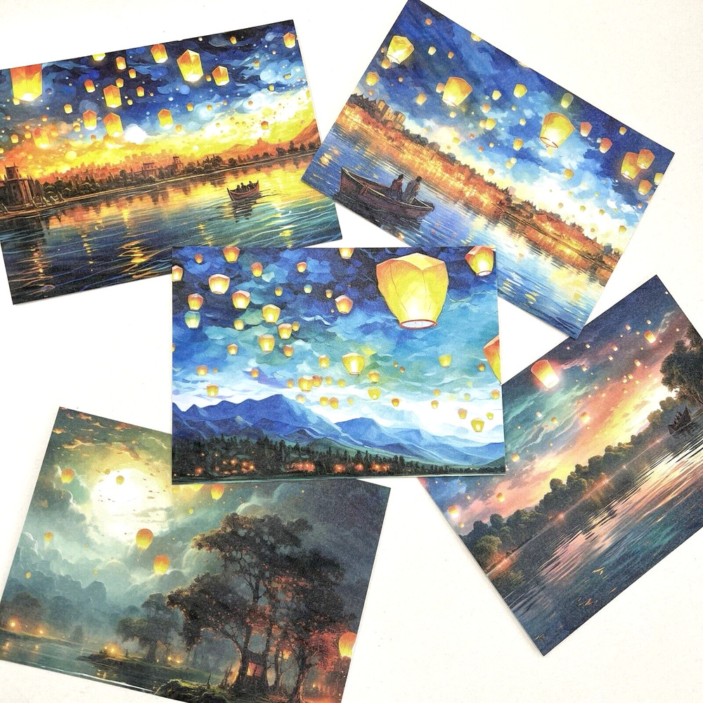 Paper Lantern Background Stickers Collage Journals Scrapbooking