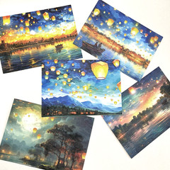 Paper Lantern Background Stickers Collage Journals Scrapbooking