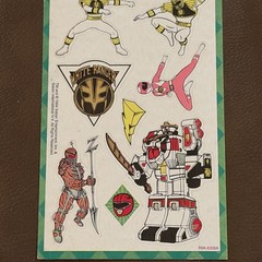 Vintage 1994 Mello Smello Mighty Morphin Power Rangers Stickers Mint New 1 Sheet