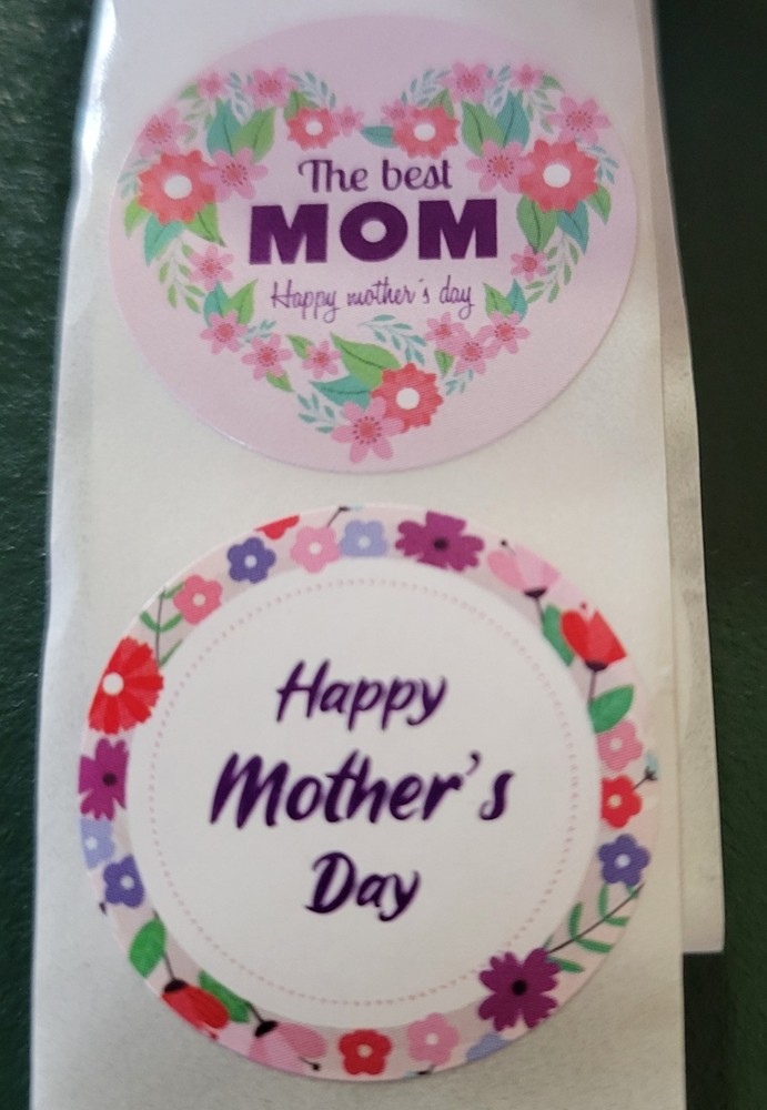 HAPPY MOTHER’S DAY ENVELOPE SEALS STICKERS LABELS TAGS 1″ ROUND FLORAL -100pc