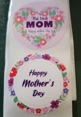 HAPPY MOTHER’S DAY ENVELOPE SEALS STICKERS LABELS TAGS 1″ ROUND FLORAL -100pc