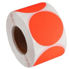 500Pcs 2″ Colored Dot Stickers Adhesive Color Coding Label, Fluorescent Red