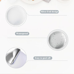 2 Inch Embossed Seals, 250 Pcs Serrated Edge Stickers, Self-Adhesive