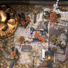 Gothic Castle PET Stickers Junk Journals Album Card Collage DIY Scrapbooking Art