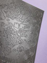 Paper Wishes peel-off black floral Harmony birds sticker sheet 6×9