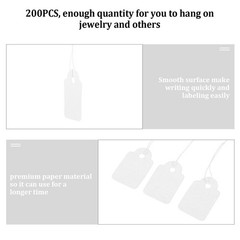 200Pcs Hanging Price Label White Paper for Jewelry Shop and Supermarket Use