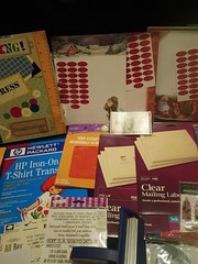 Scrapbook & Card Lot Rub-ons, Stickers, Printer Paper, Scissors, Paper Crimper