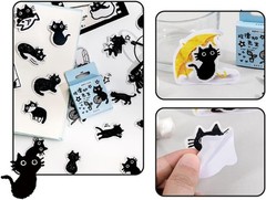 Adorable Mini Black Cat Stickers: Ideal for Scrapbooks, Journals, DIY Decor,