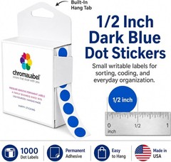 Adhesive Dark Blue Round Labels, 1000 Count for Classroom and Office Supplies