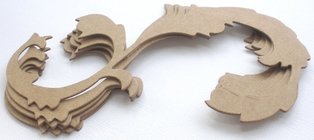{6} *FLOURiSH ACCENT Decorative Swirl Bare Chipboard Die Cuts – 3.5″ x 5.5″