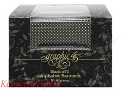 Graphic 45 Staples ALPHABET BANNERS-Black 46 Pieces 3.875″ x5 3/4″