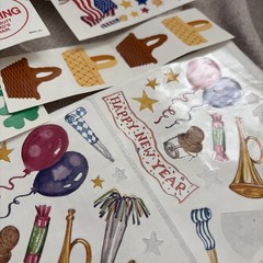 mrs. grossman’s stickers lot Easter Summertime Vtg Cross Happy New Year Hearts