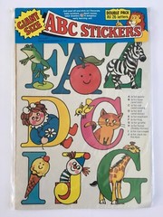 VTG 1974 Our Way Studios Stickers #2001 Giant Size ABC Stickers All 26 Letters