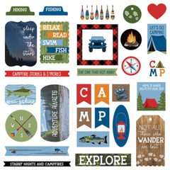 Crafts DieCuts Add Great Outdoors Camping Fish Tent Fire Paddles Hiking Explore