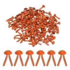 Brads for Paper Crafts, 150 Pcs Orange Metal Round Paper Fasteners, 8 mm