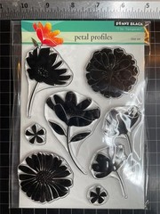 New Penny Black Rubber Stamp clear set PETAL PROFILES FLOWERS free USA ship