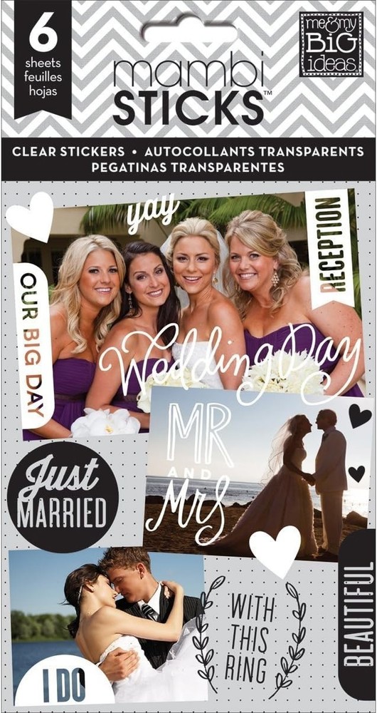 mambiSTICKS Clear Stickers – OUR WEDDING DAY – 6 Sheets
