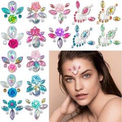 16Pcs Face Gems Stickers with Women Girls Diamond Forehead Sticker Rhinestone…