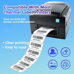 1000 Count 2″x1″ Thermal Labels – 12 Rolls, Easy Peel & Permanent Adhesive
