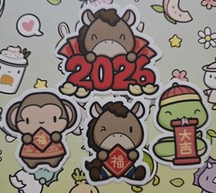 Set Of 5 Chinese Lunar New Years Hubman & Chubgirl Vinyl Decal 3M Dicut Stickers