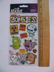 Sticko Stickers ANIMAL ZOMBIES 14 Pieces NIP