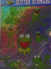 The Muppets Glitter Stickers 2 Sheets Kermit The Frog Miss PiggyNOS