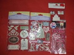 Wedding Love & Romance Scrapbook Sticker Embellishments Lot Valentine’s stickers