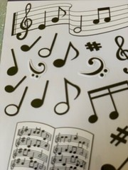STICKO CLASSIC STICKERS ACRYLIC MUSICAL NOTES MUSIC 26pcs