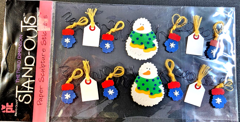 Provo Craft Winter Wire Borders Snowmen Mittens Christmas 2003 Rare Scrapbook