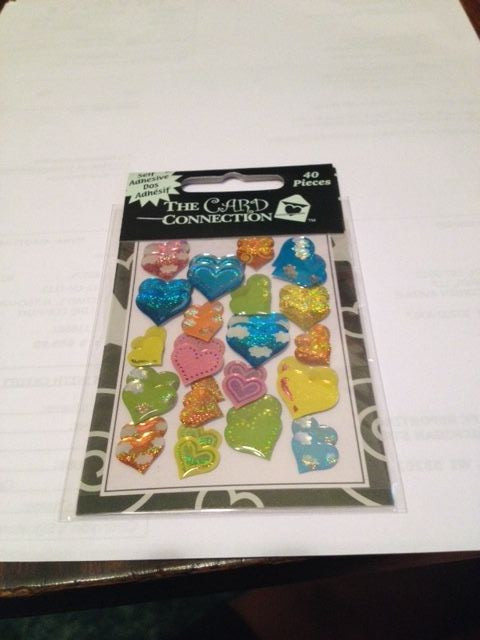 HEARTS The Card Connection 3D HEARTS STICKERS SHINEY BRIGHT MULTI-COLORED 3D NEW