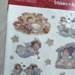 Vintage Nativity Angels Sticker Pack of 4 Sheets Heartline Hallmark Sealed