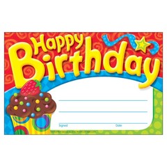 30 PCS Happy Birthday The Bake Shop Recognition Awards 51/2 x 81/2 Inch