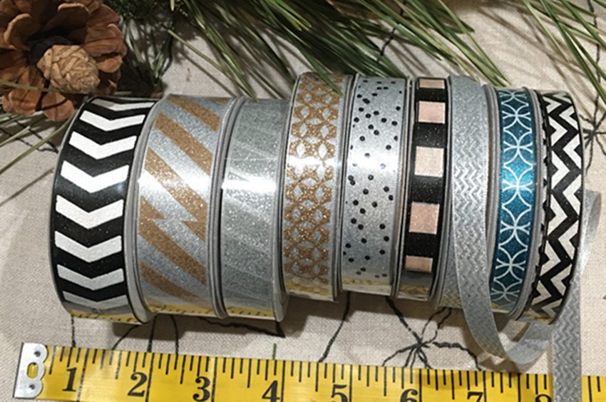 Lot of 9 Rolls of Glitter Ribbon Mixed 3yds x 7/8″- 5/8″- 3/8″w American Crafts